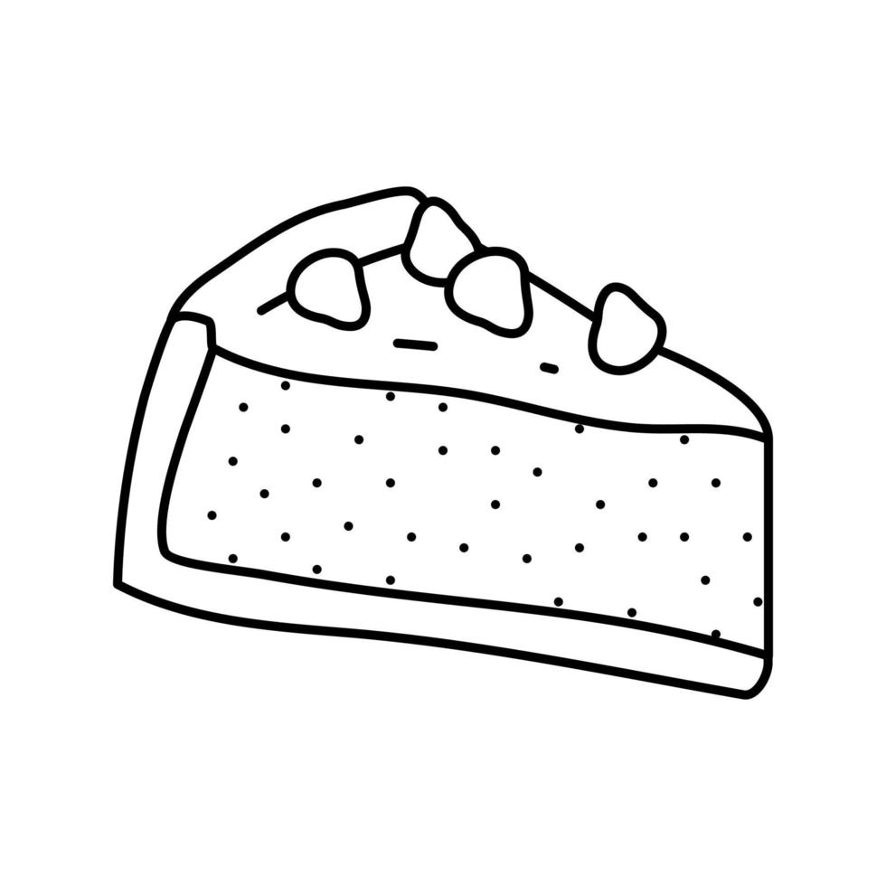 Käsekuchen Essen Dessert Symbol Leitung Vektor Illustration