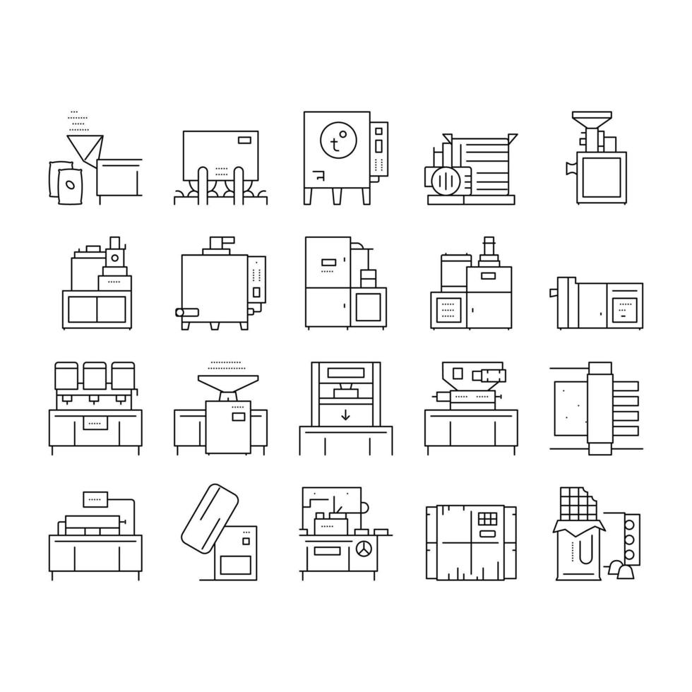 Sammlungsikonen der Schokoladenproduktion stellten Vektor ein