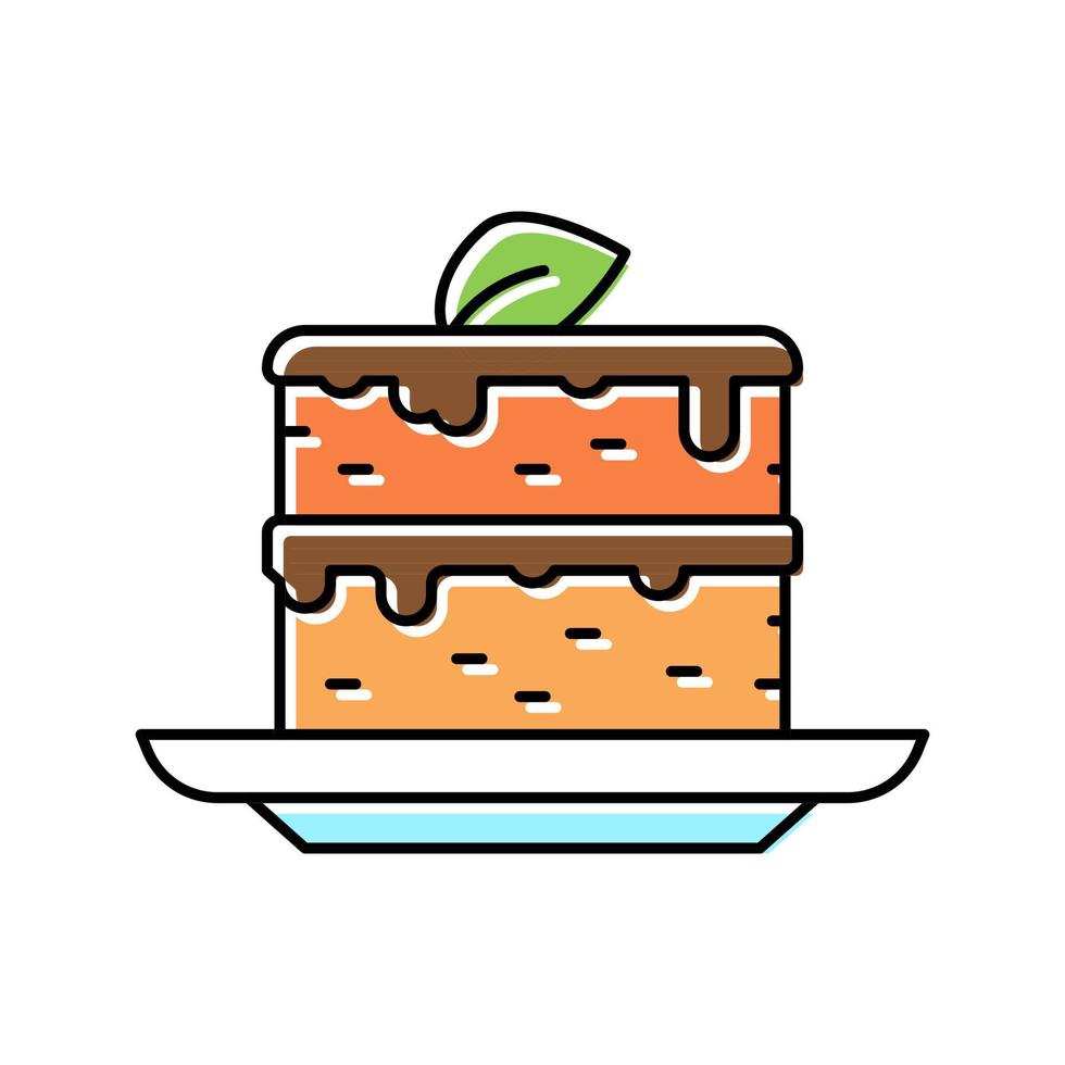 Kuchen gebackene Karottenzutat Farbe Symbol Vektor Illustration