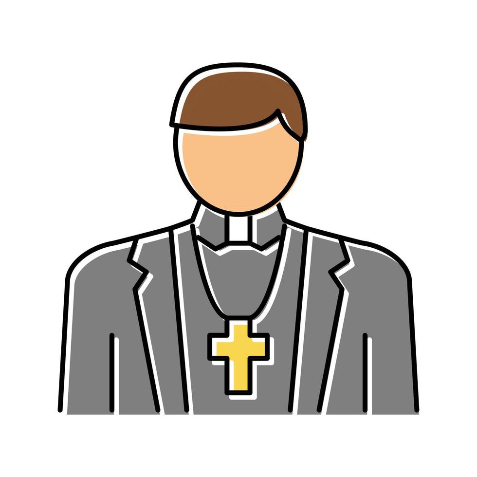 katolsk religion färg ikon vektor illustration