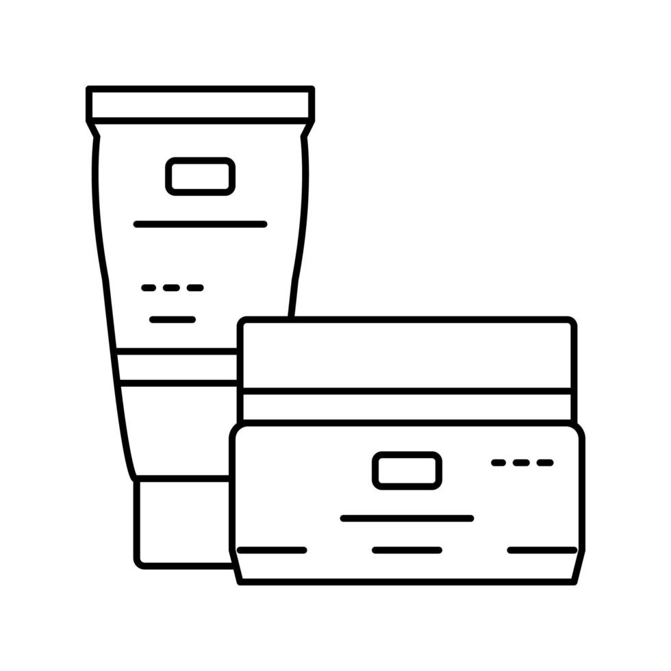 sonnencreme kosmetische verpackungslinie symbol vektorillustration vektor