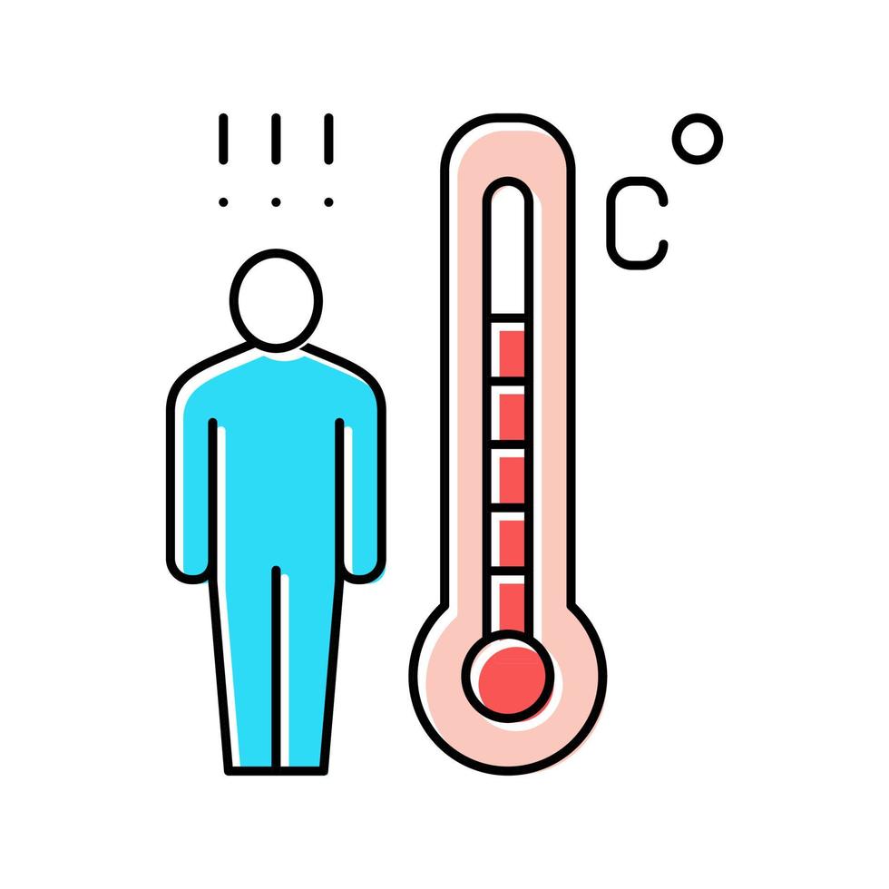 Farbsymbol-Vektorillustration für Patienten mit hoher Temperatur vektor