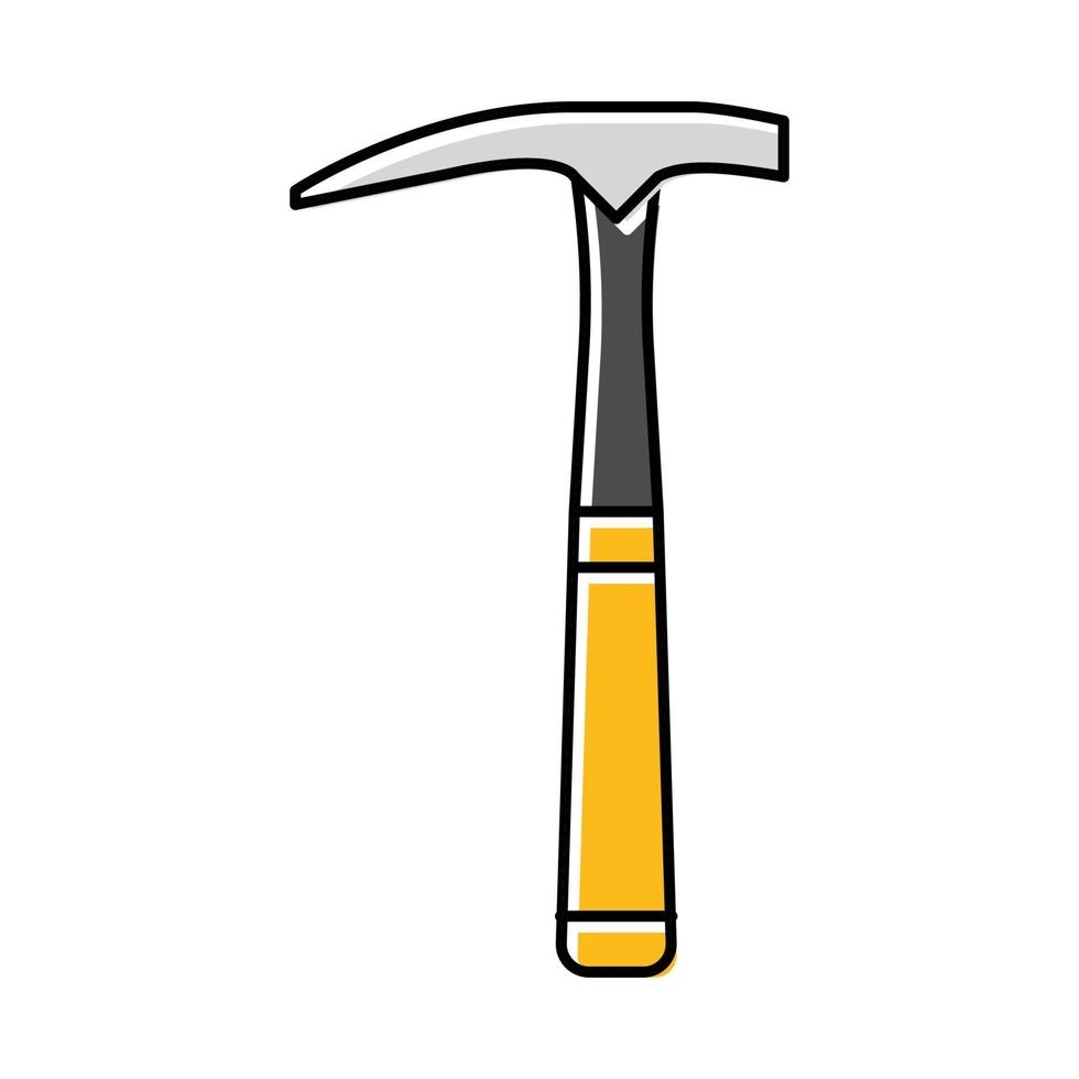 Goldsucher Hammer Werkzeug Farbe Symbol Vektor Illustration