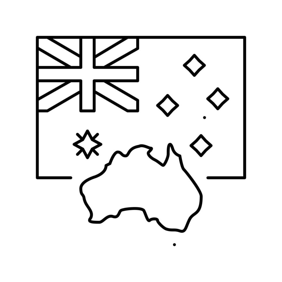 Australien Landesflagge Symbol Leitung Vektor Illustration