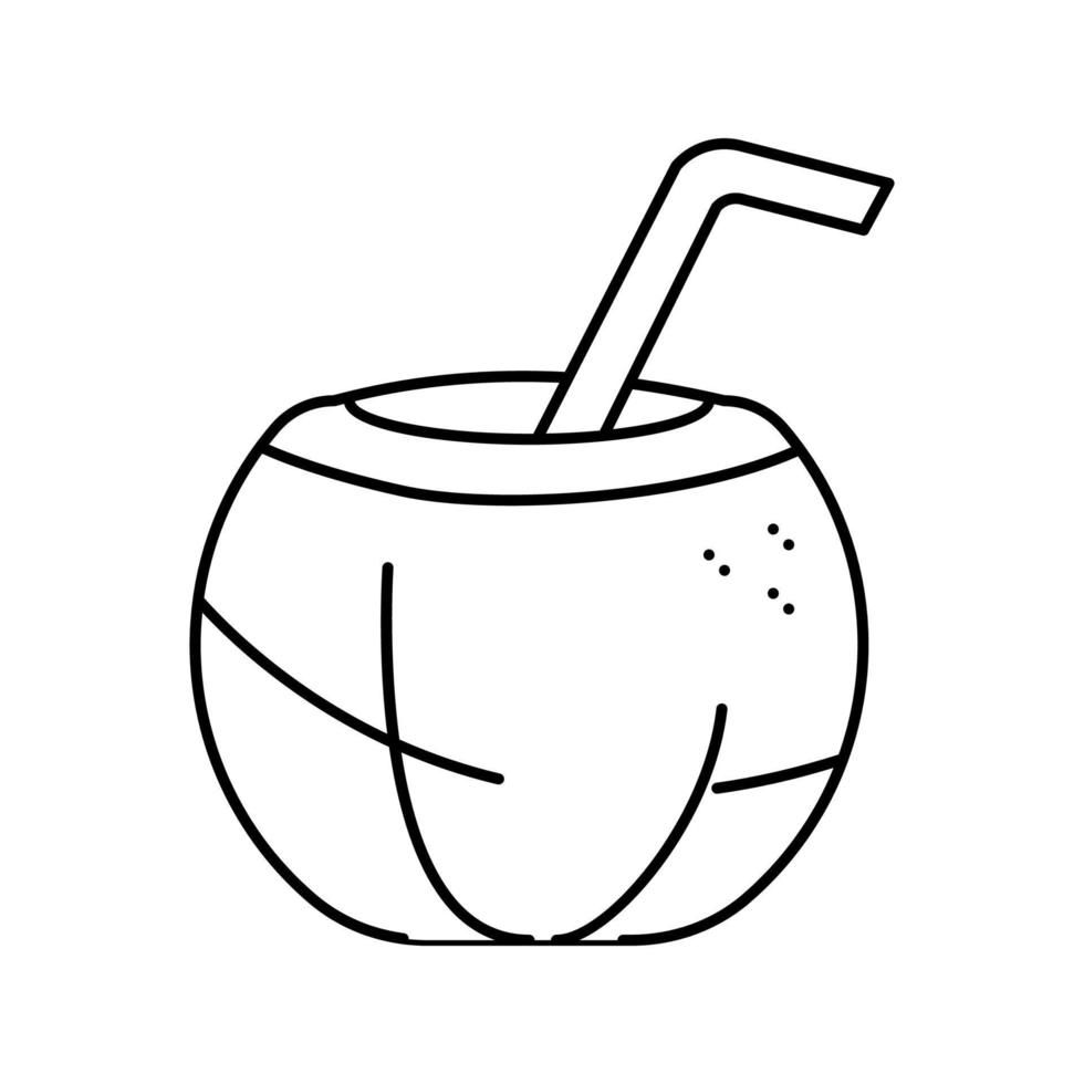 Wasser-Kokos-Kokos-Linie Symbol-Vektor-Illustration vektor