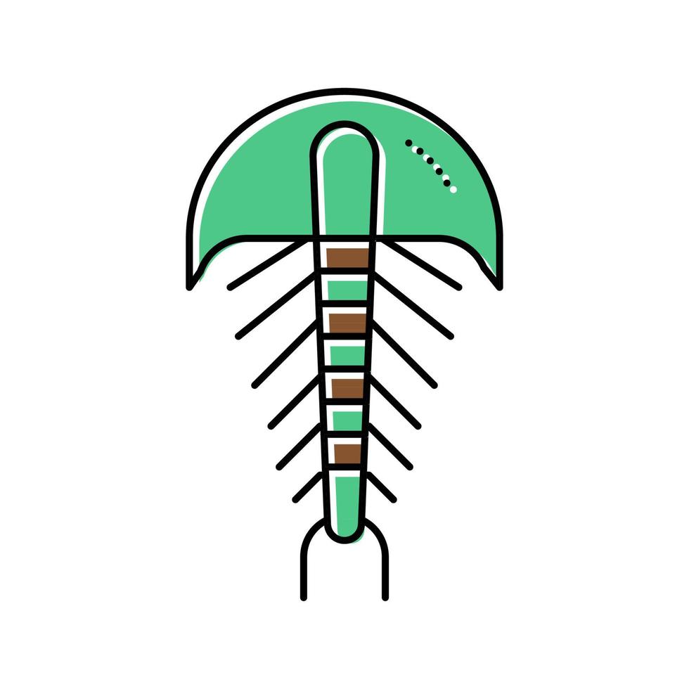 Pfeilschwanzkrebse Farbe Symbol Vektor Illustration