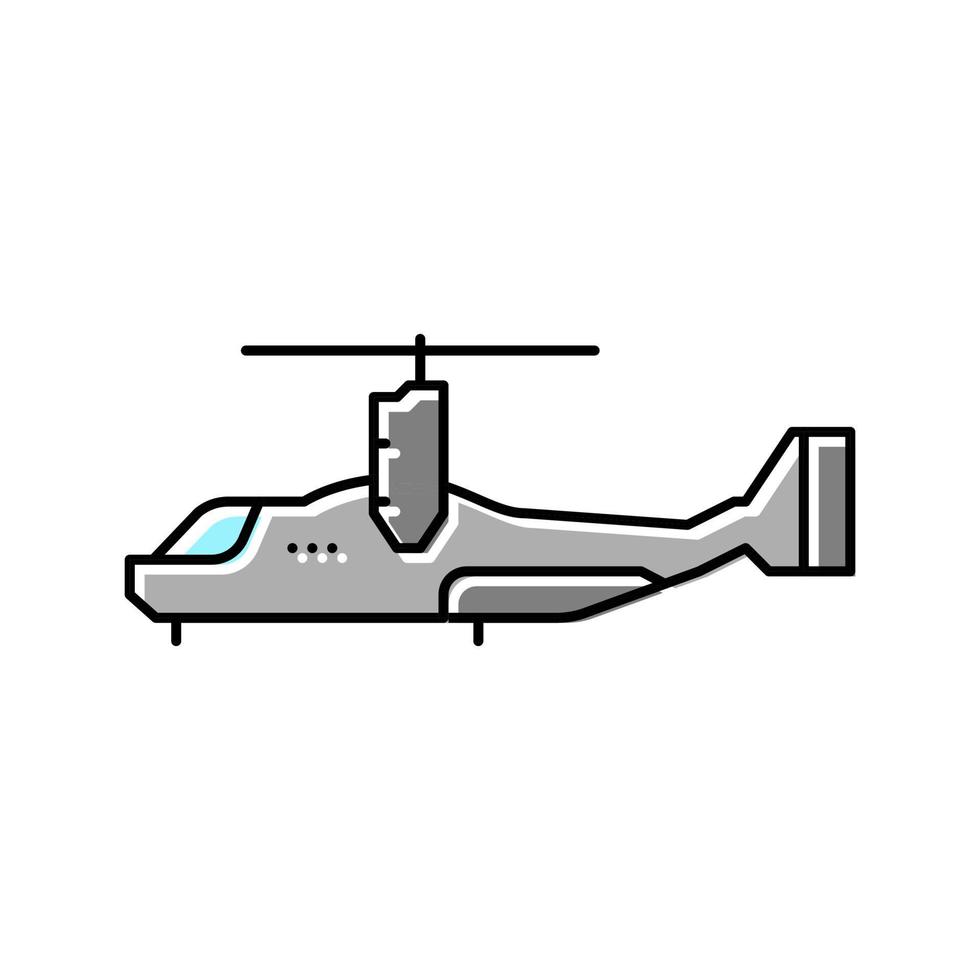 tiltrotor flygplan flygplan Färg ikon vektor illustration