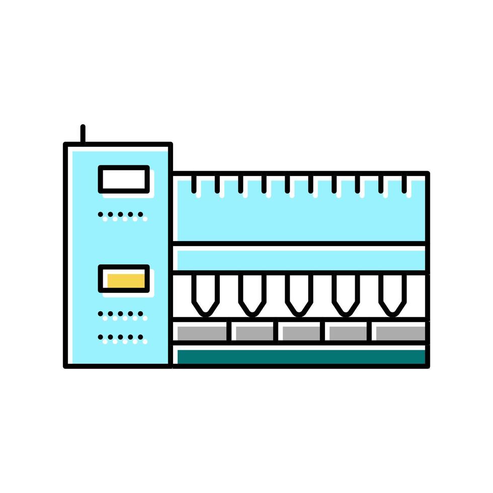 Baumwolle Textilproduktion industrielle Maschine Farbsymbol Vektor Illustration