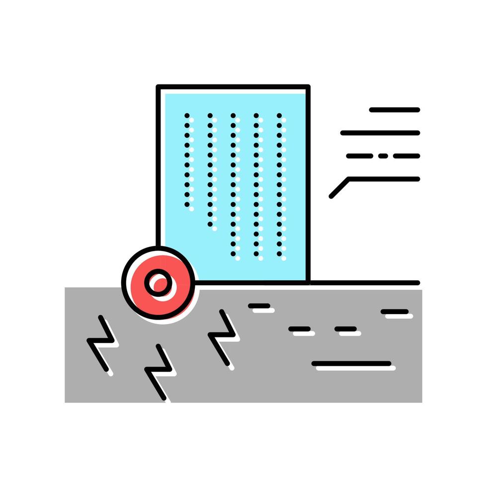 Wolkenkratzer seismischer Widerstand Farbe Symbol Vektor Illustration