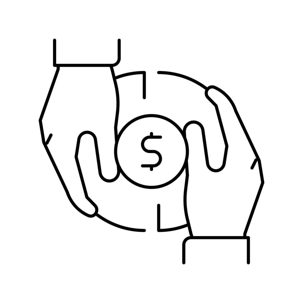 Investor Geld Linie Symbol Vektor Illustration