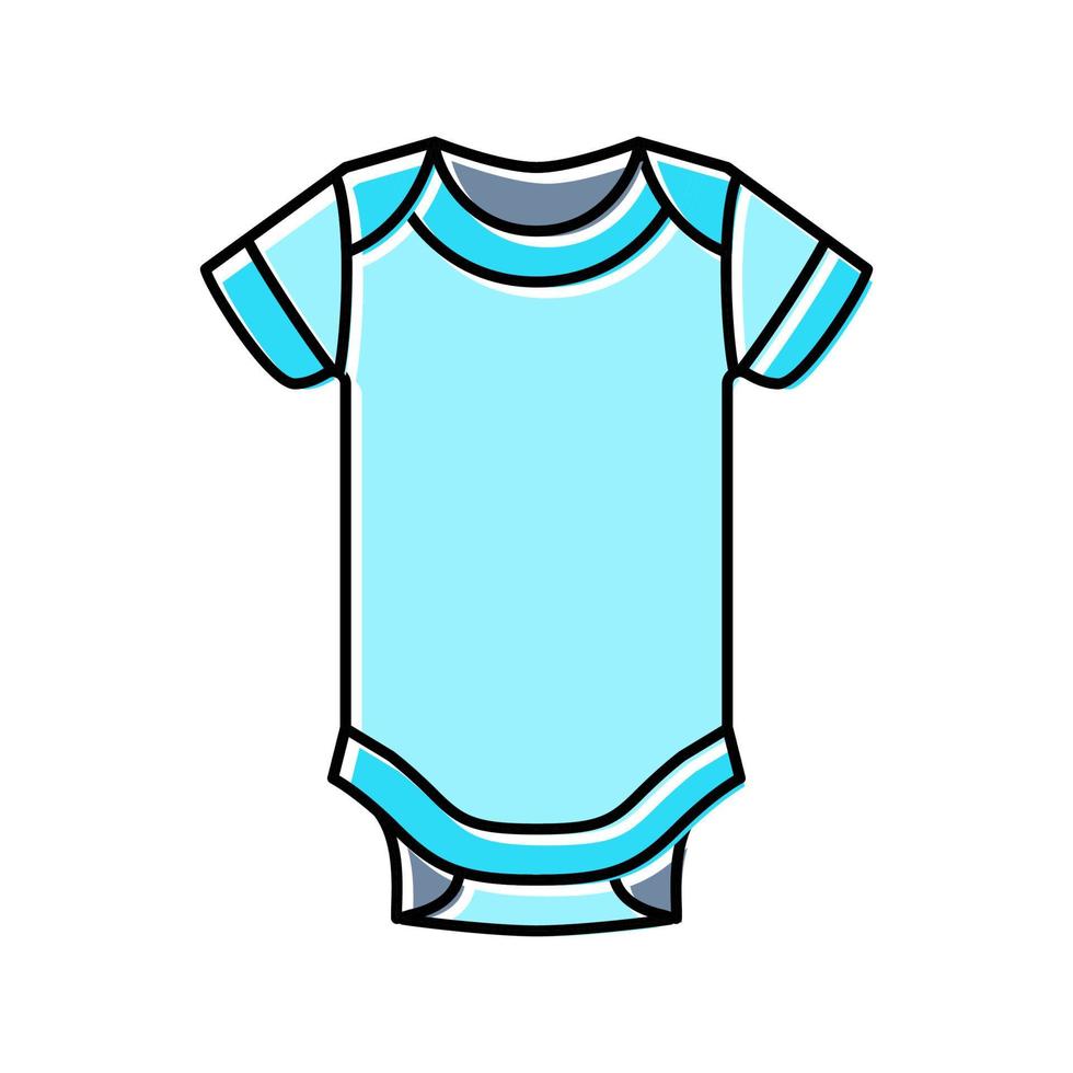 kroppsdräkt kort ärm bebis trasa Färg ikon vektor illustration