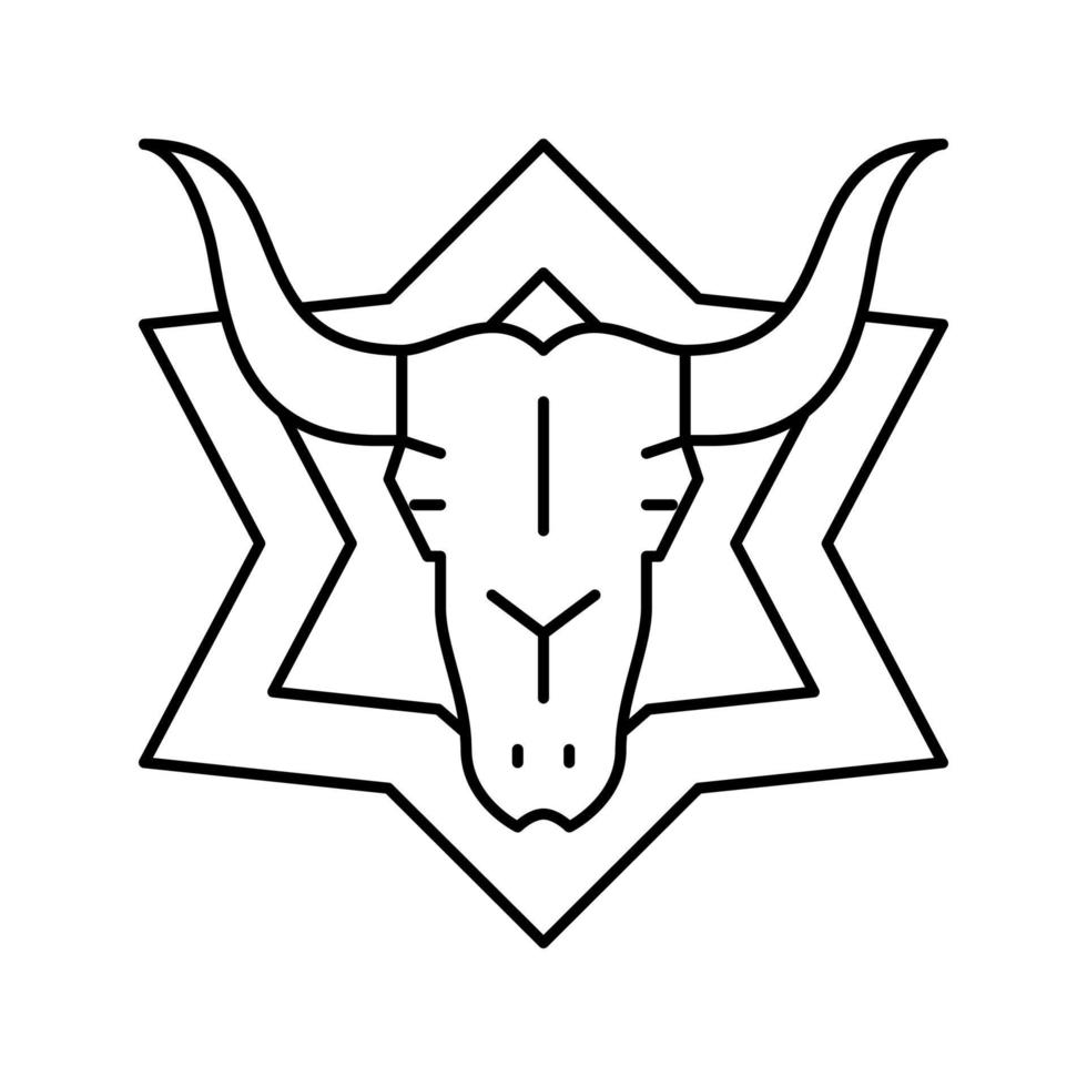 Schädel astrologische Linie Symbol Vektor Illustration