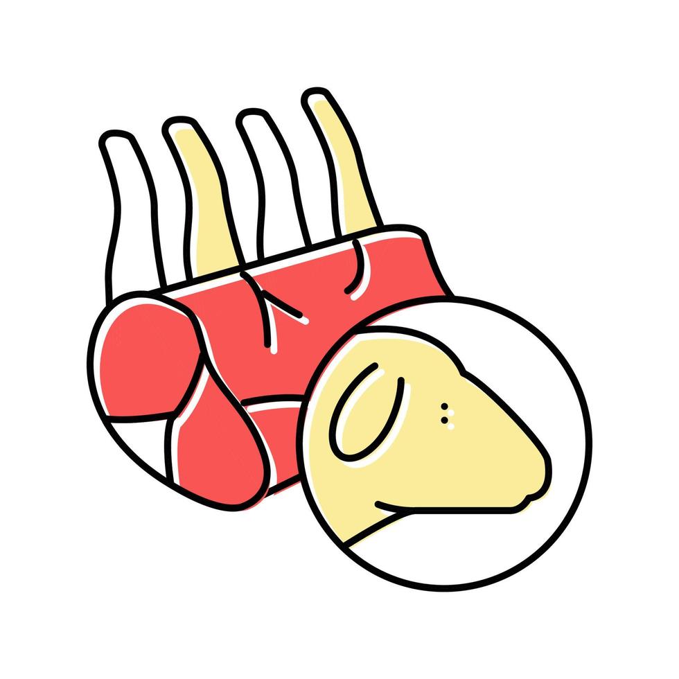 Hammelfleisch Farbe Symbol Vektor Illustration