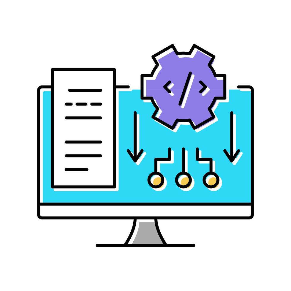 programvara system färg ikon vektor illustration