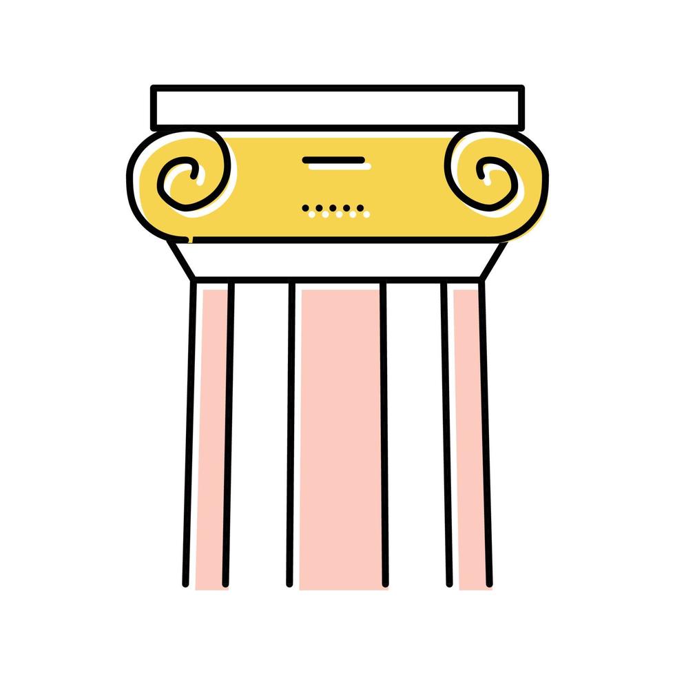 grekisk kolumn färg ikon vektor färg illustration