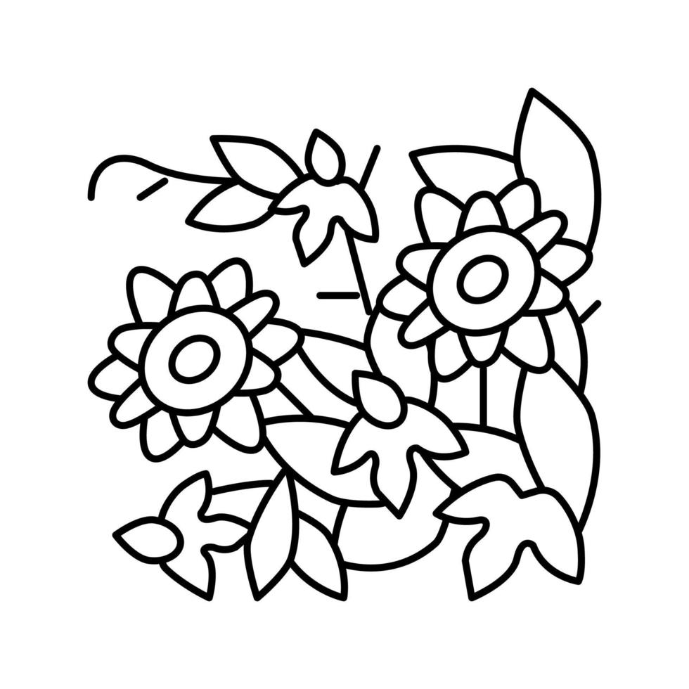 Passiflora Blume Lianenlinie Symbol Vektor Illustration