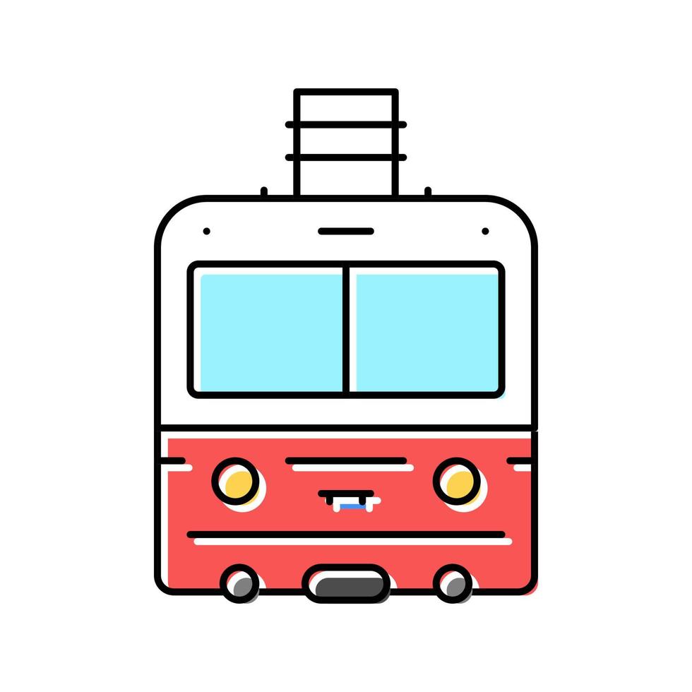 linbana transport fordon Färg ikon vektor illustration
