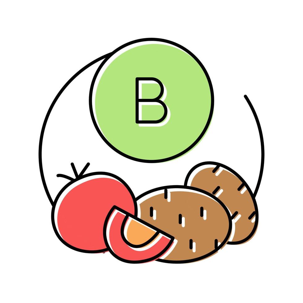 b vegetabiliska vitamin Färg ikon vektor illustration