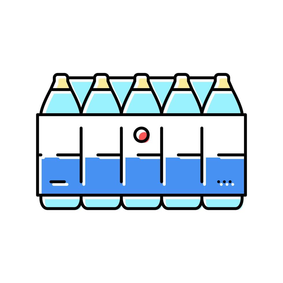 Wasserflaschen packen Farbe Symbol Vektor Illustration