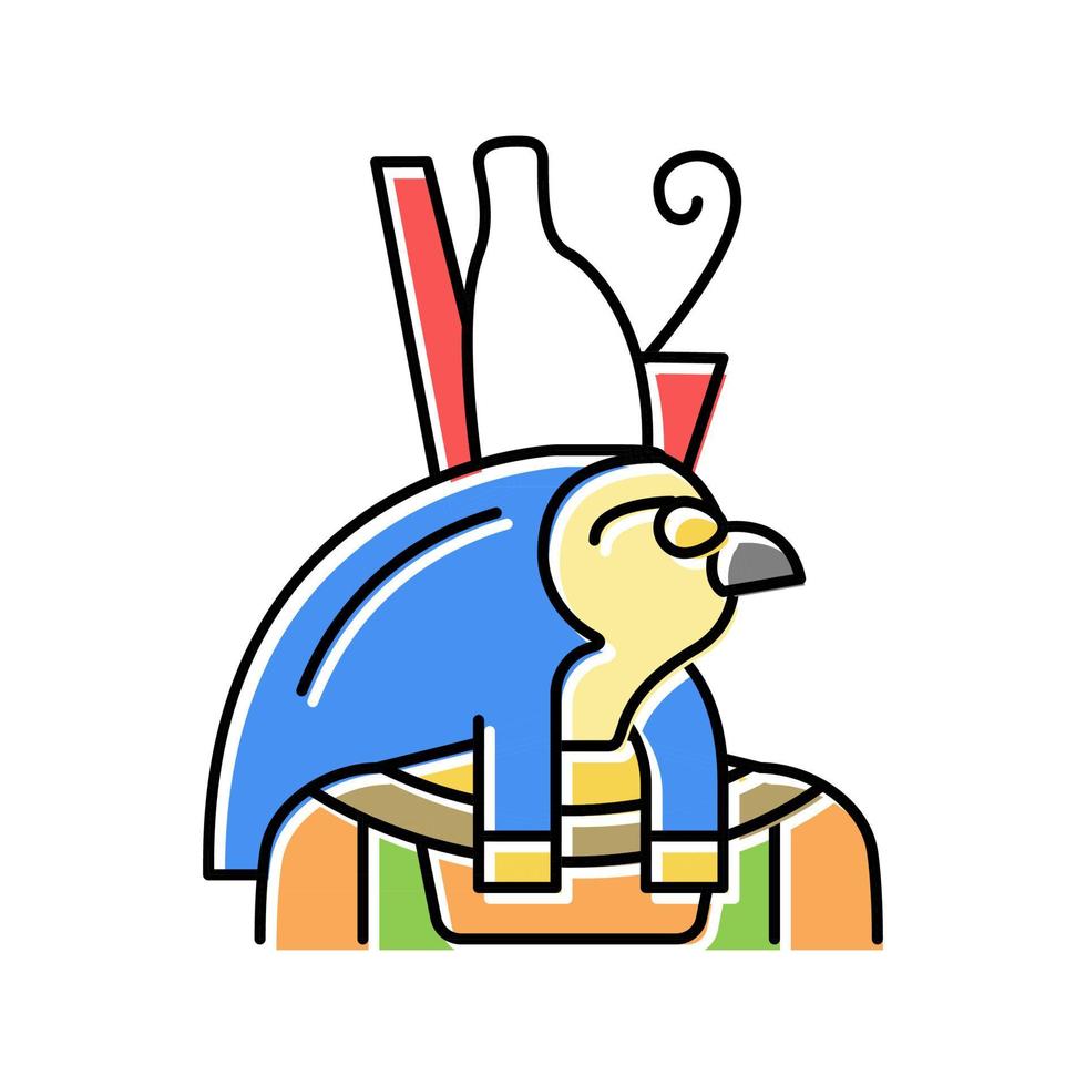 Horus Ägypten Gott Farbe Symbol Vektor Illustration
