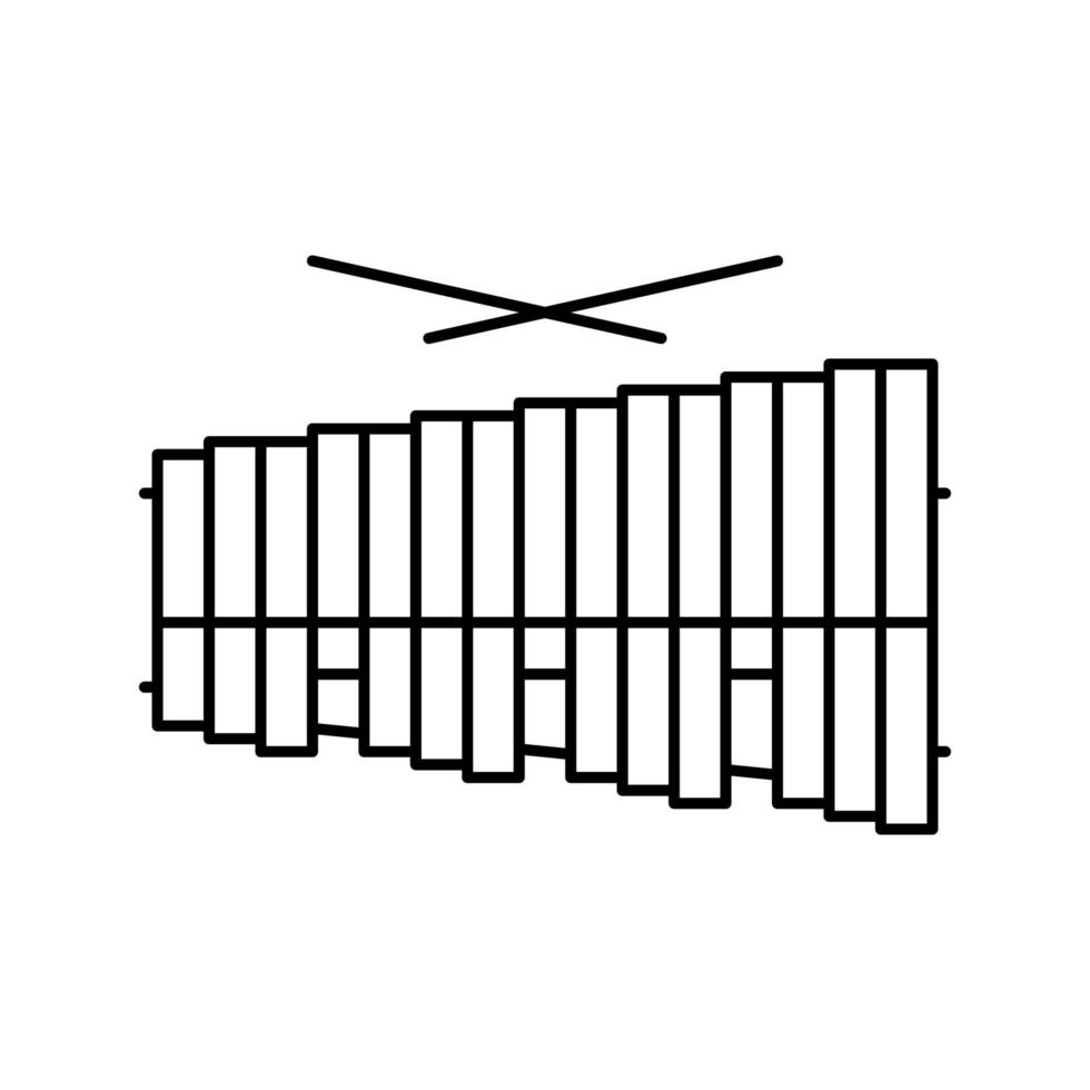 xylofon spela musiker instrument linje ikon vektorillustration vektor