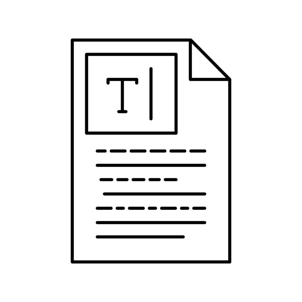 Copywriting Textzeile Symbol Vektor Illustration