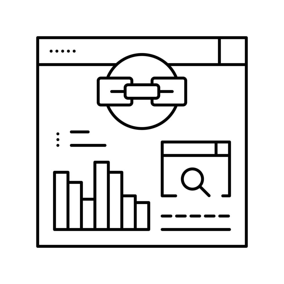 Website Link Analytics Symbol Leitung Vektor Illustration