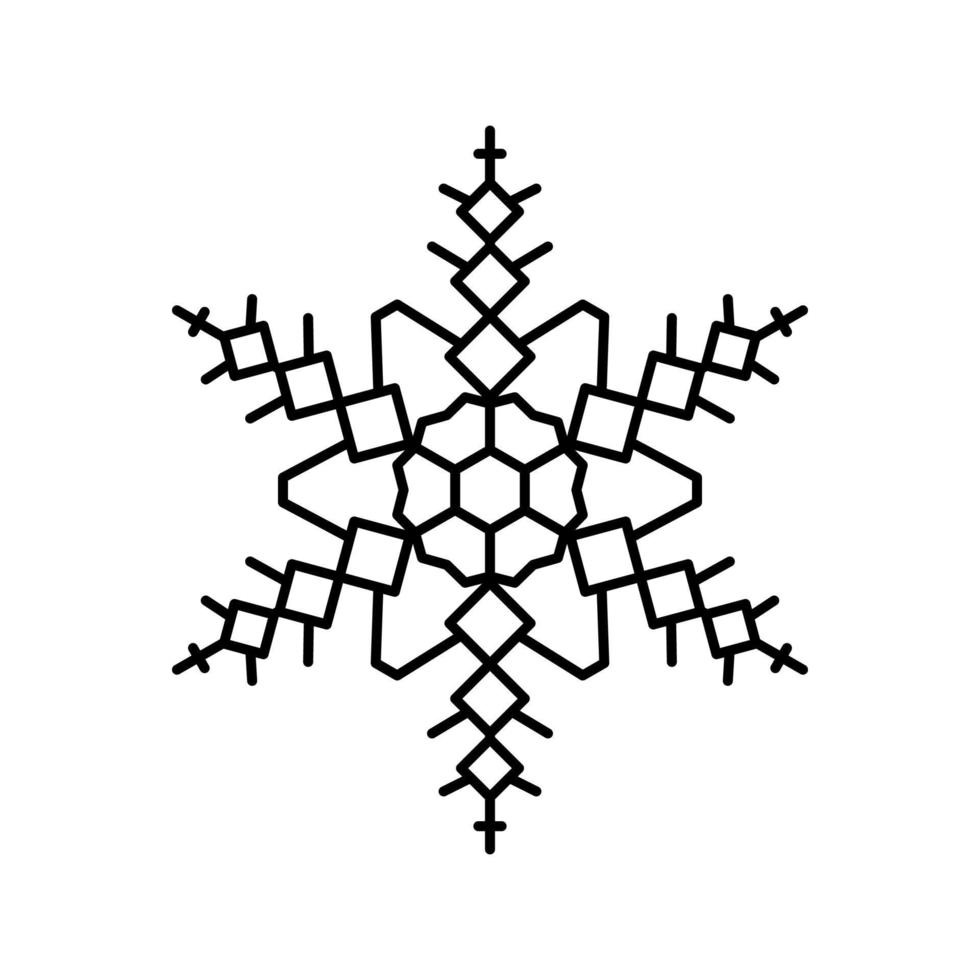 Schneeflocke Winter Symbol Leitung Vektor Illustration