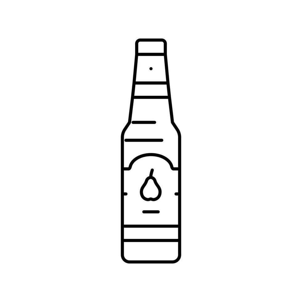 Apfelwein Birne Symbol Leitung Vektor Illustration