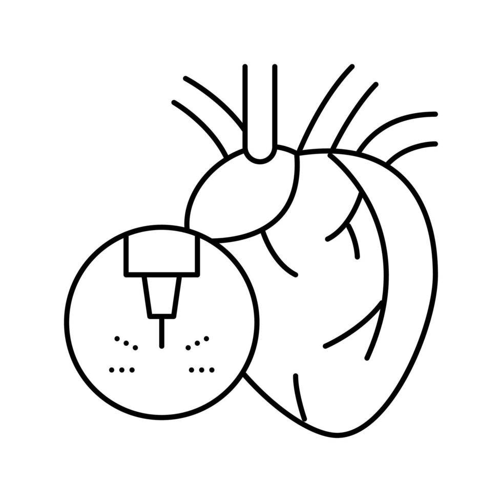 hjärta medicinsk behandling laser linje ikon vektorillustration vektor