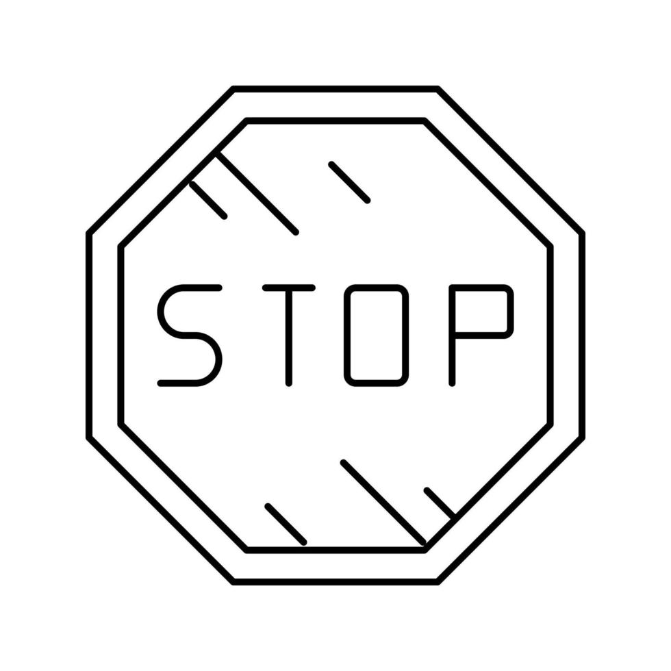 Stop-Schild Linie Symbol Vektor Illustration