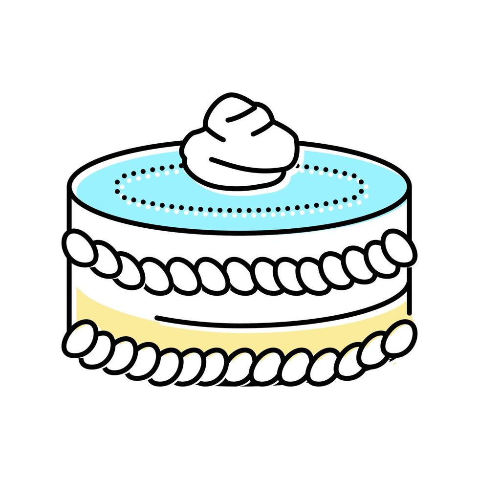 Creme Kuchen Essen Dessert Farbe Symbol Vektor Illustration