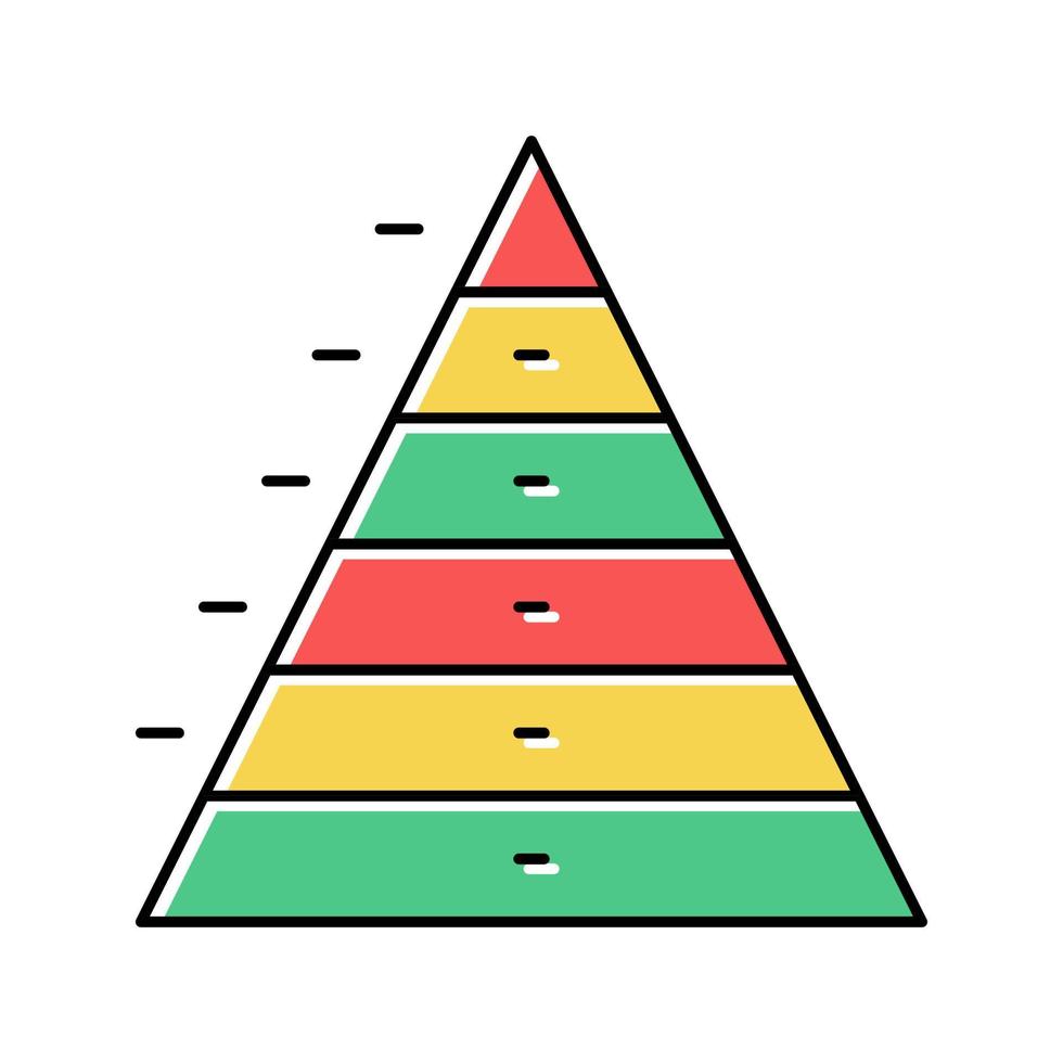 Pyramidendiagramm Farbe Symbol Vektor Illustration