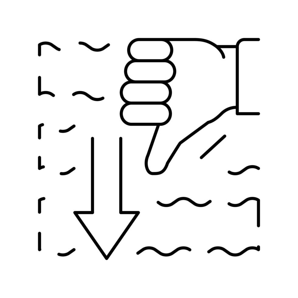 nedsänkning dykare gest linje ikon vektorillustration vektor