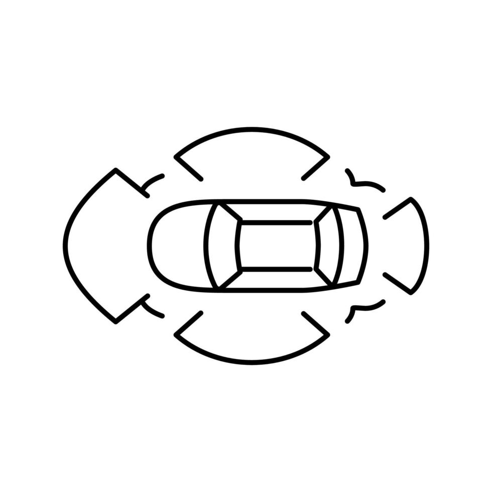 autonom fordon linje ikon vektor illustration