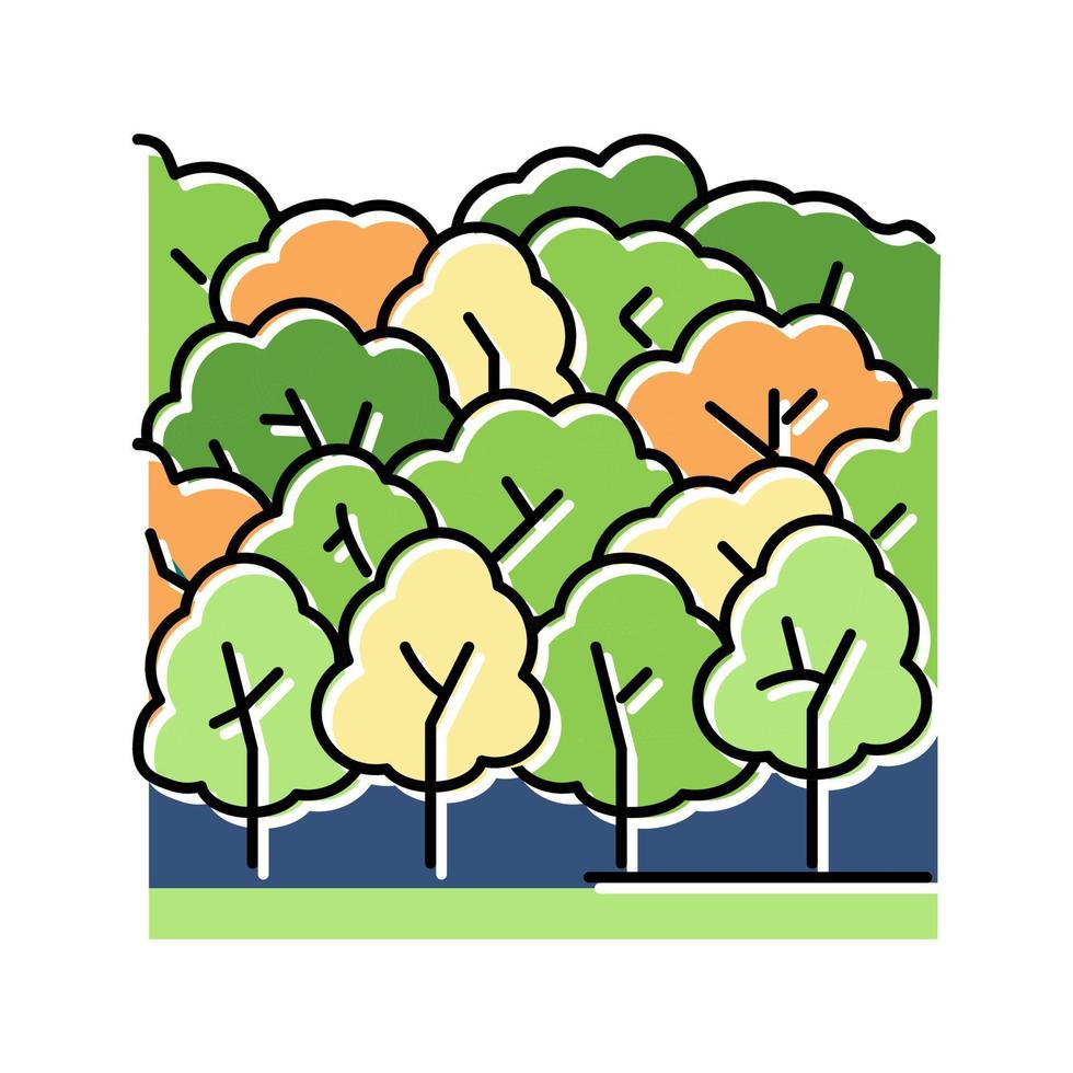 skog löv färg ikon vektor illustration