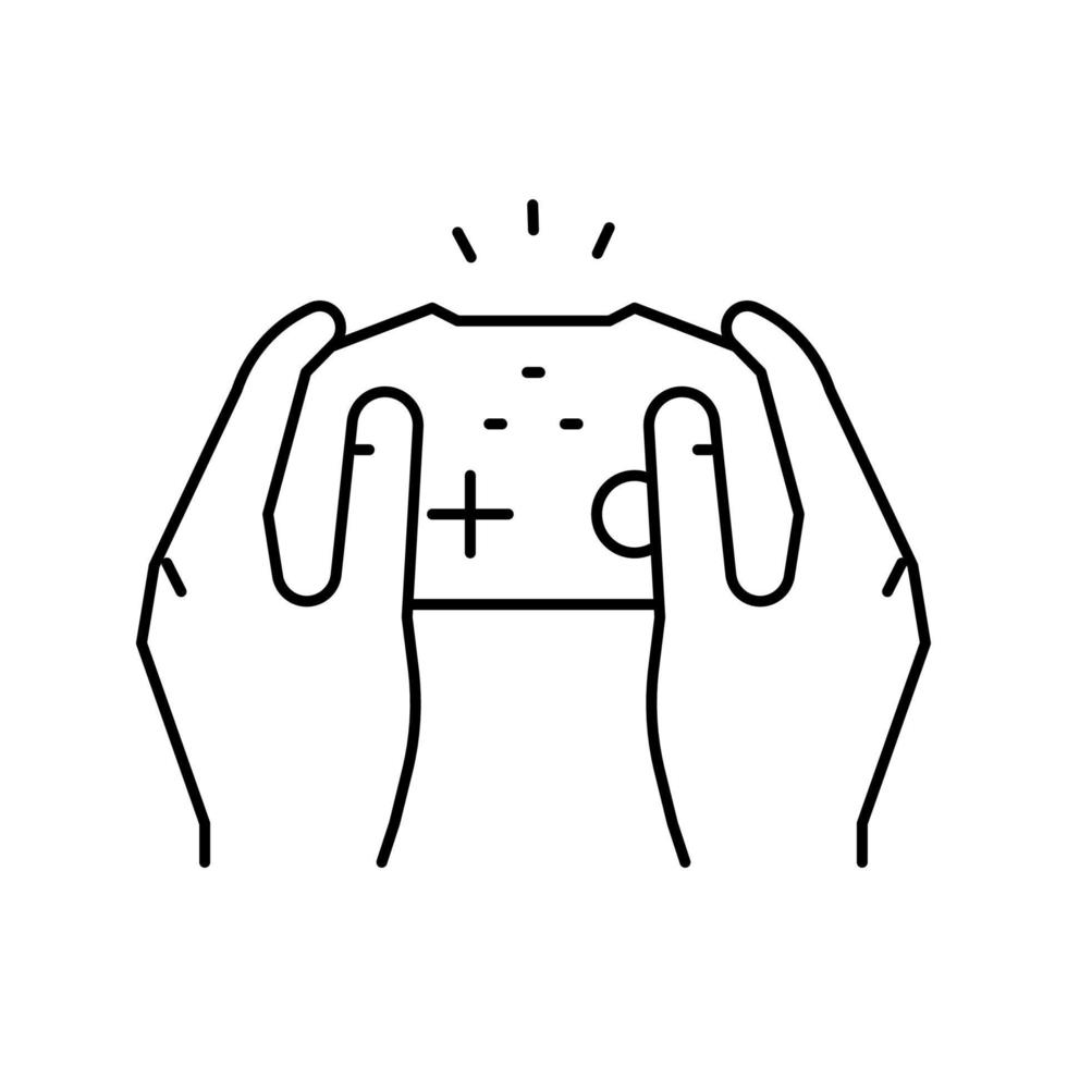 Spielen von Videospielen Joystick Symbol Leitung Vektor Illustration