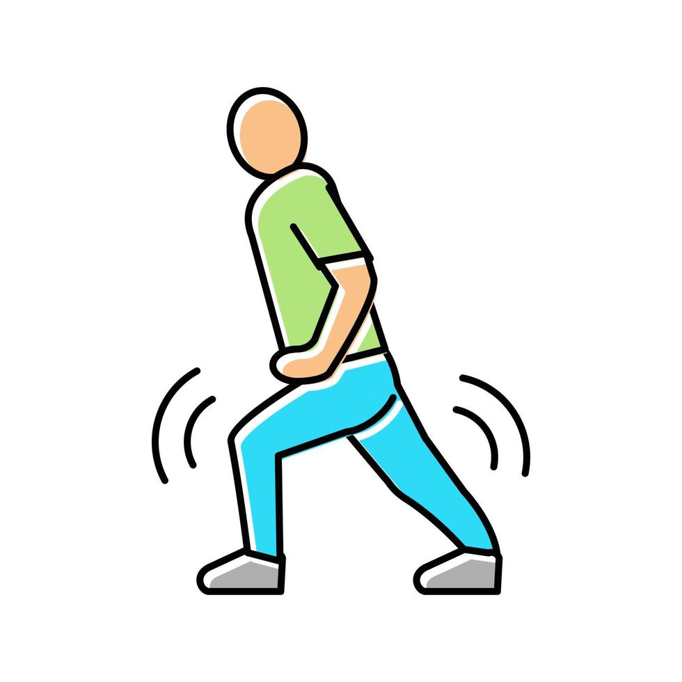 Schmerzen beim Gehen mit Plattfüßen Farbe Symbol Vektor Illustration