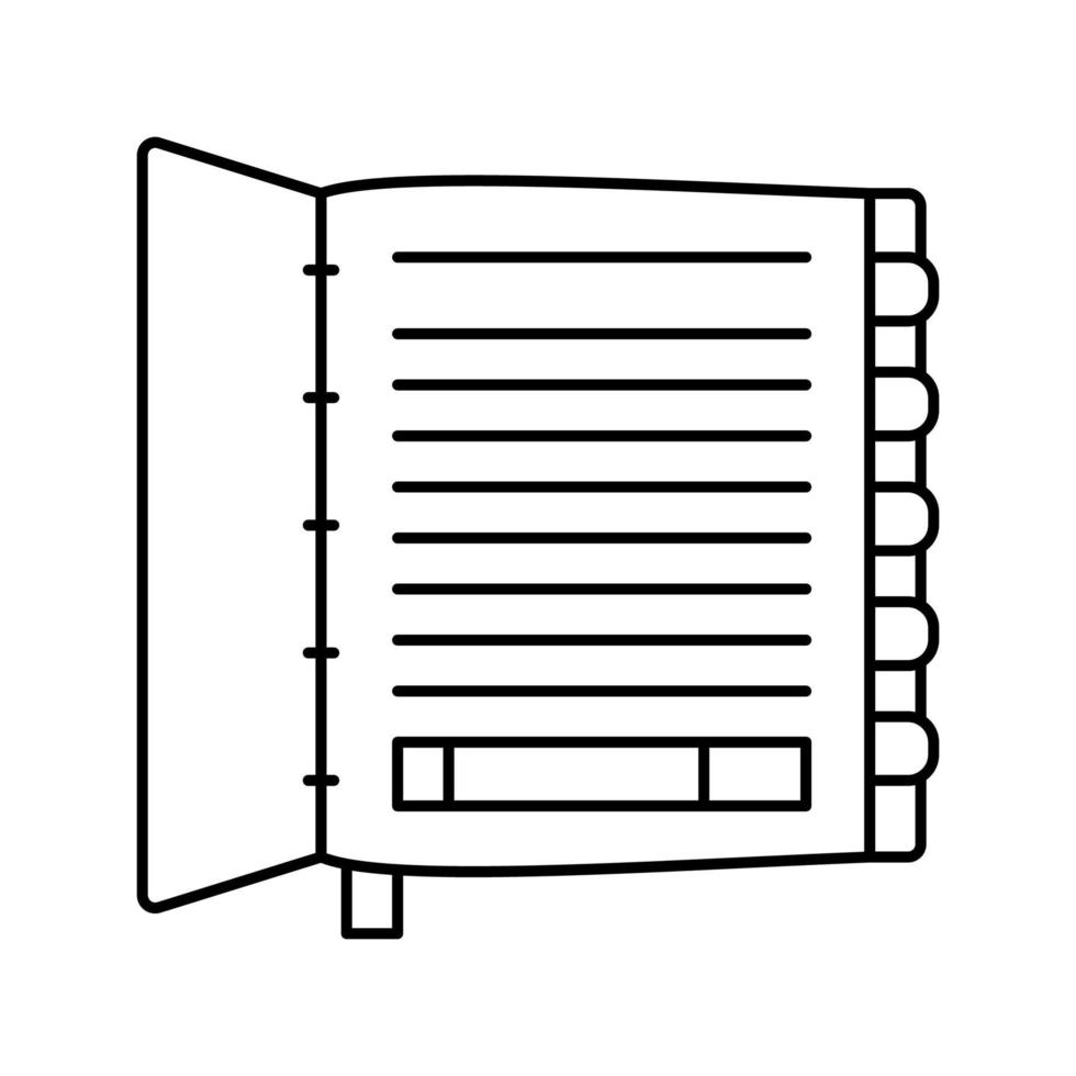 arrangör bok linje ikon vektor illustration