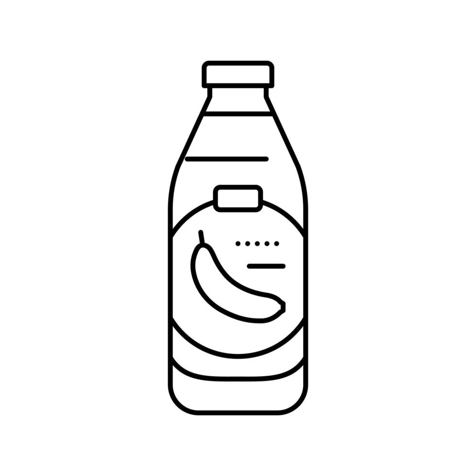 Saft Banane Symbol Leitung Vektor Illustration