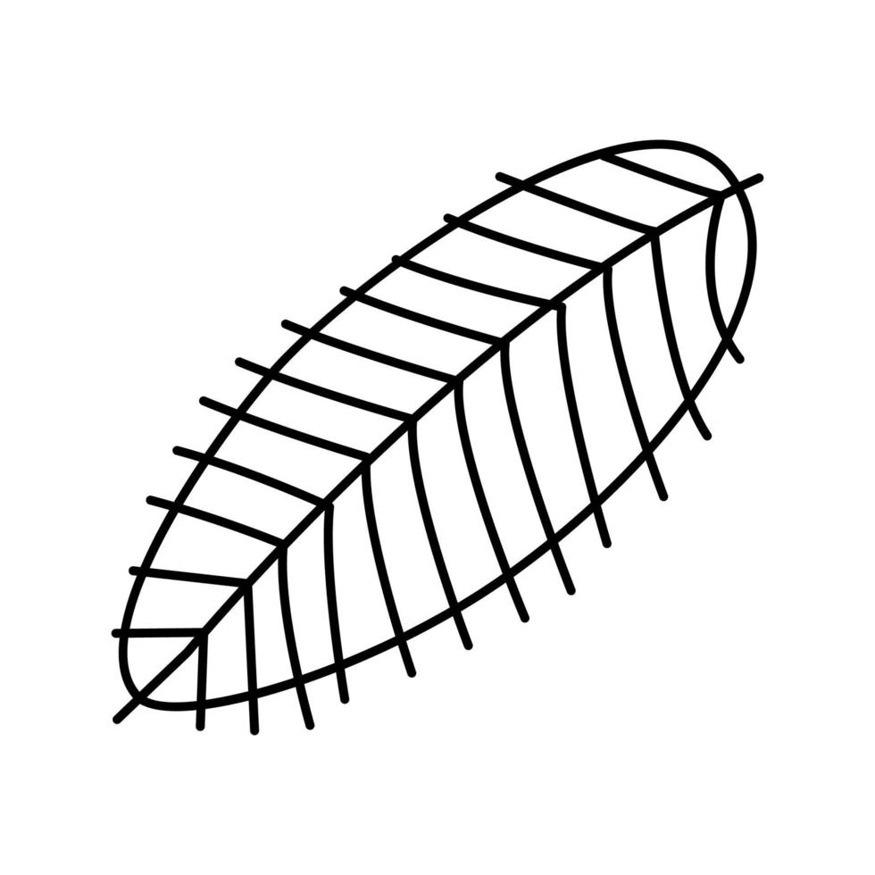 Kokosnuss tropische Blattlinie Symbol Vektor Illustration