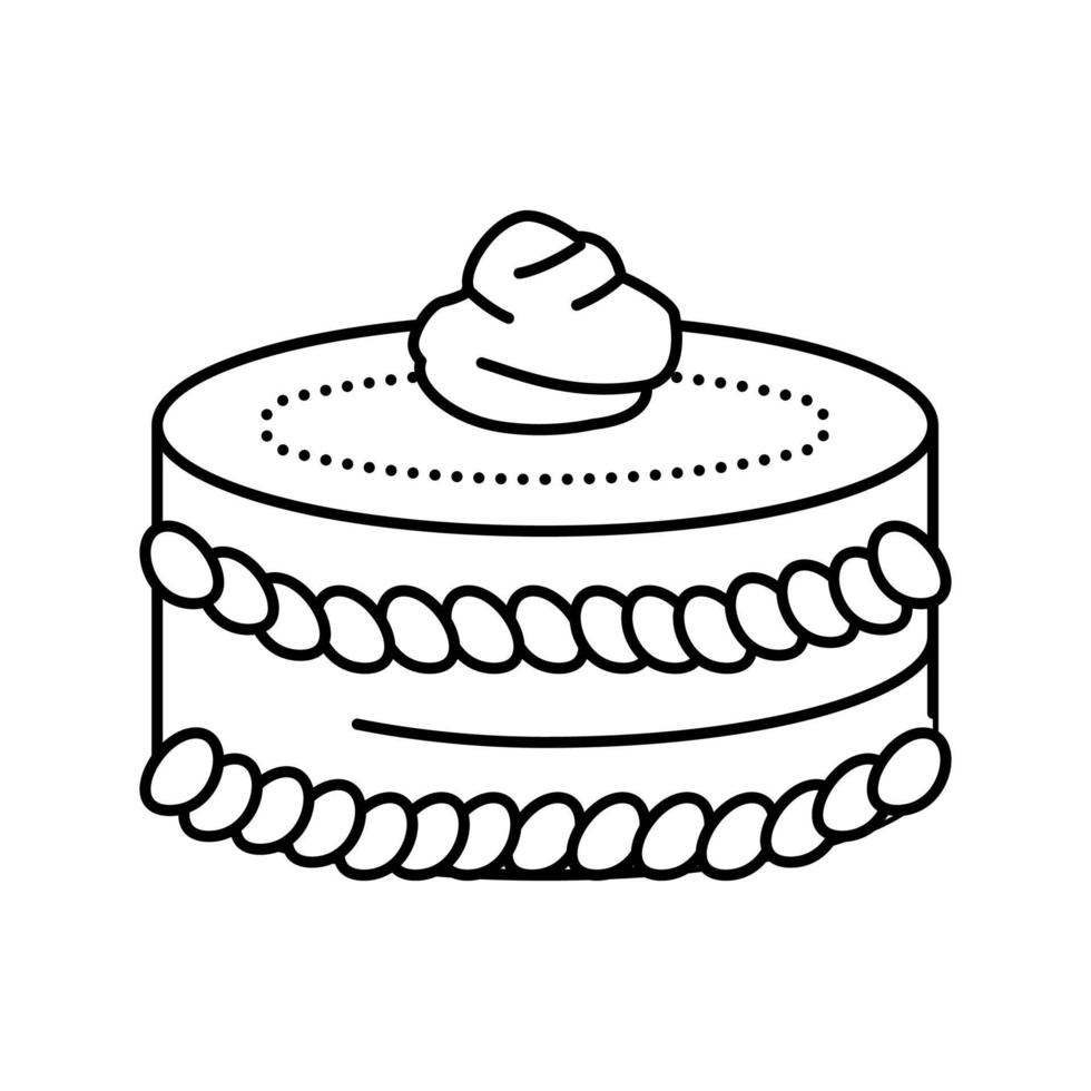 Creme Kuchen Essen Dessert Symbol Leitung Vektor Illustration