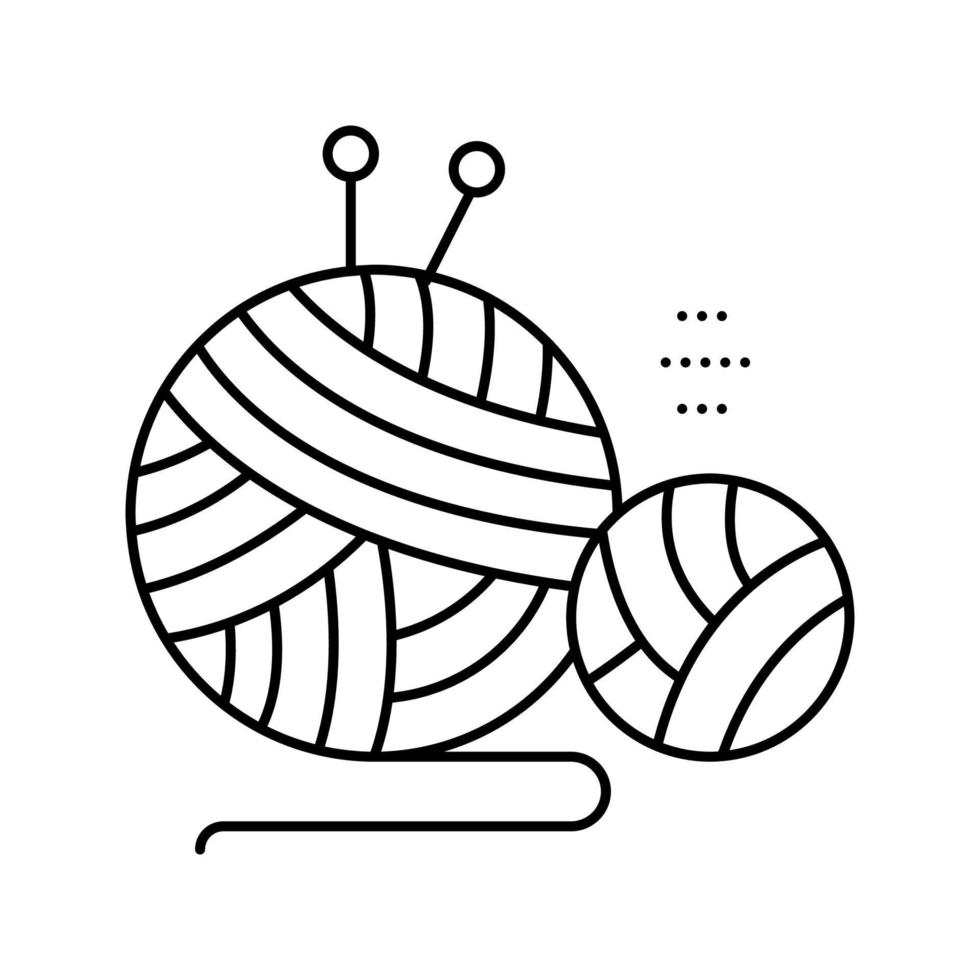 strickwerkzeuglinie symbol vektor isolierte illustration