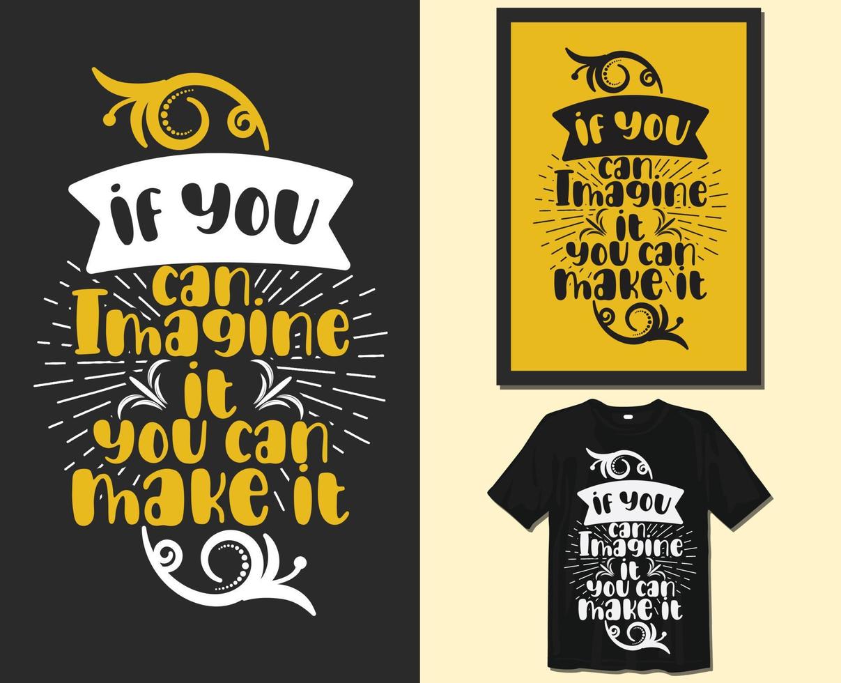 om du kan tänka den du kan göra Det, motiverande ord typografi t-shirt design. ritad för hand text vektor
