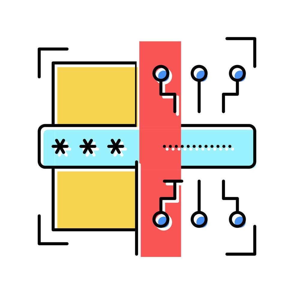 elektroniskt lösenord färg ikon vektor illustration tecken