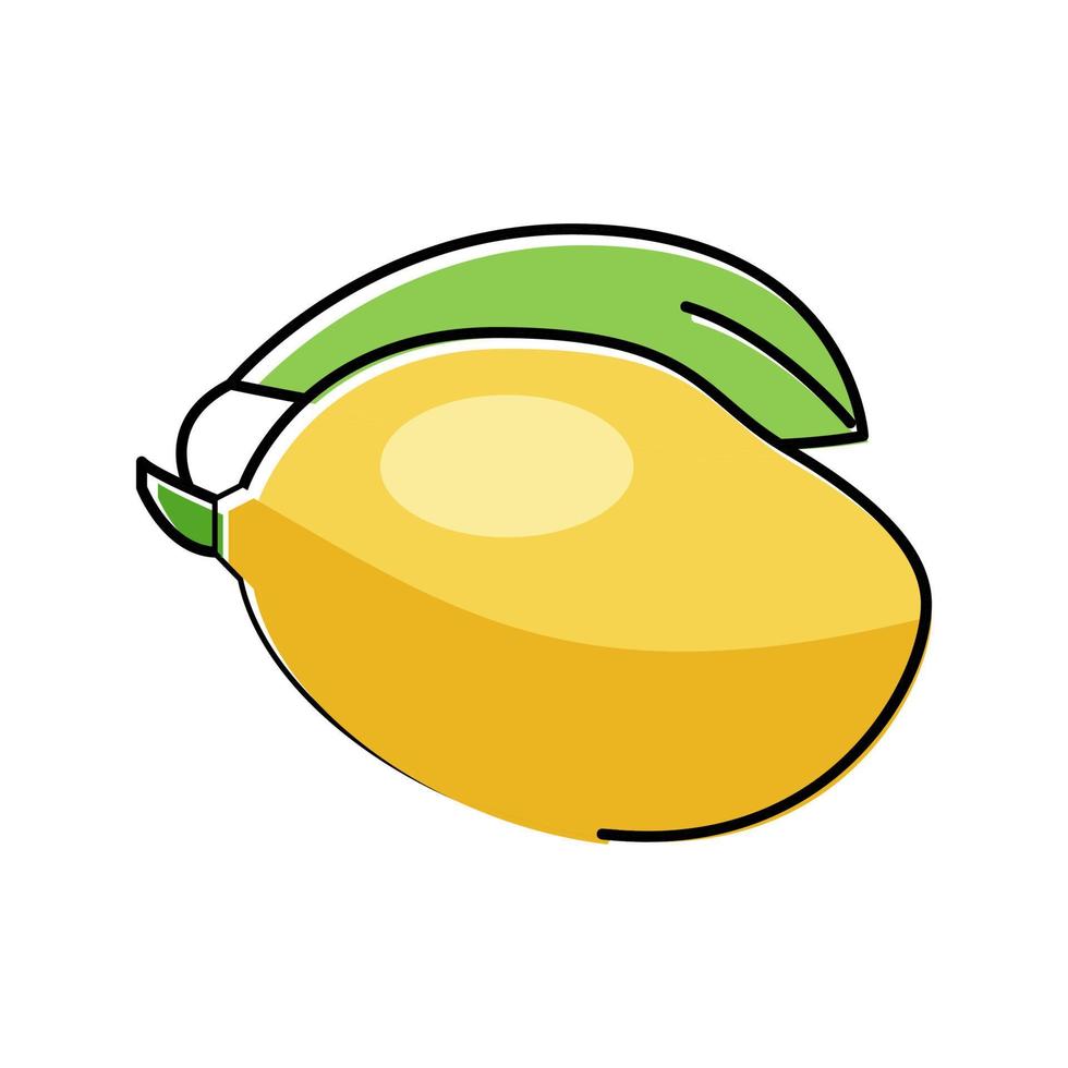 Mango gelbes Blatt Fruchtfarbe Symbol Vektor Illustration