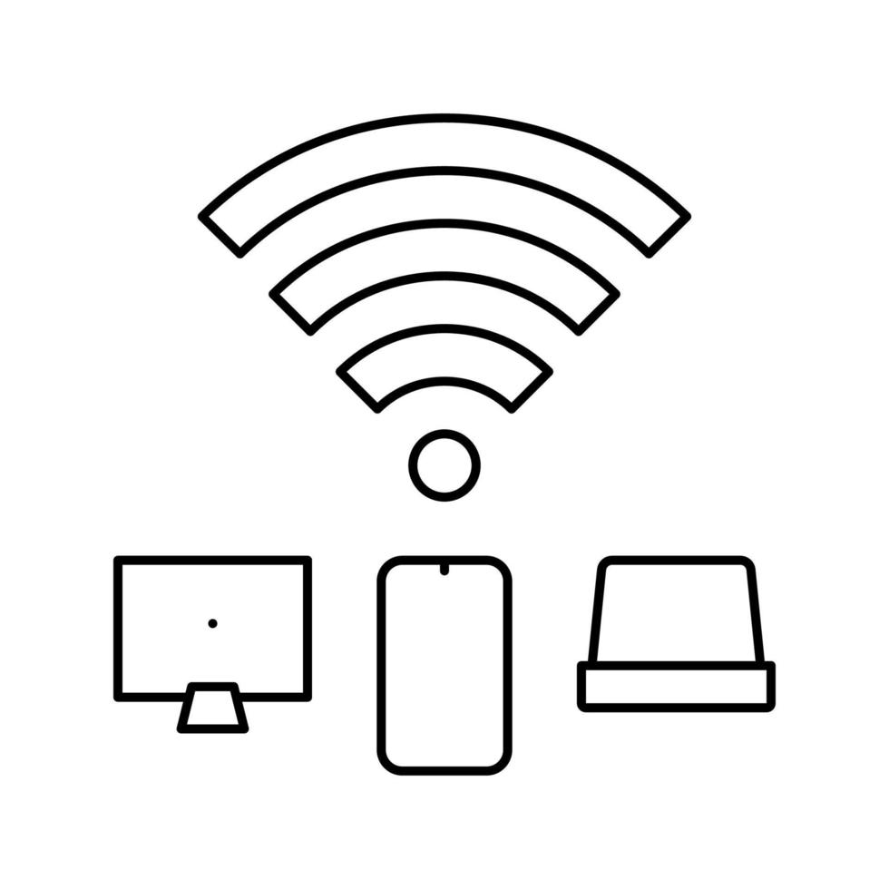 internetverbindungsgeräte liniensymbol vektorillustration vektor