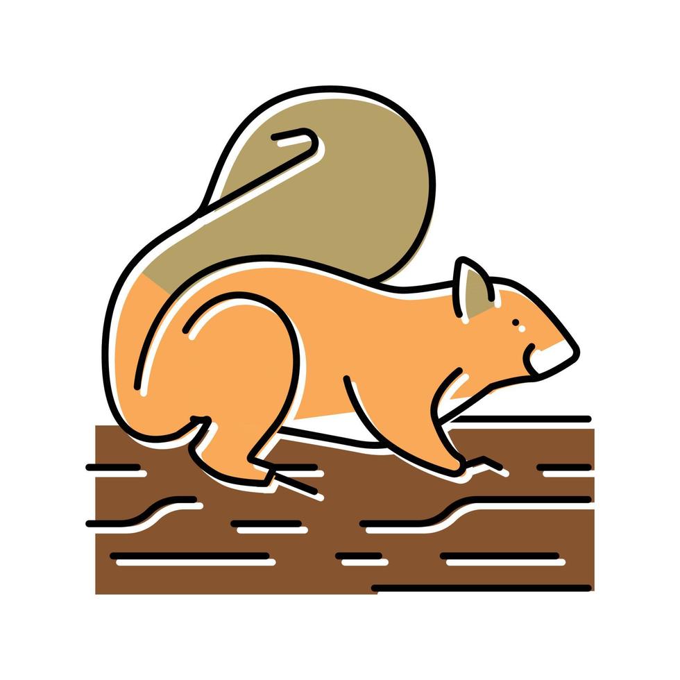 ekorre vilda djur färg ikon vektor illustration