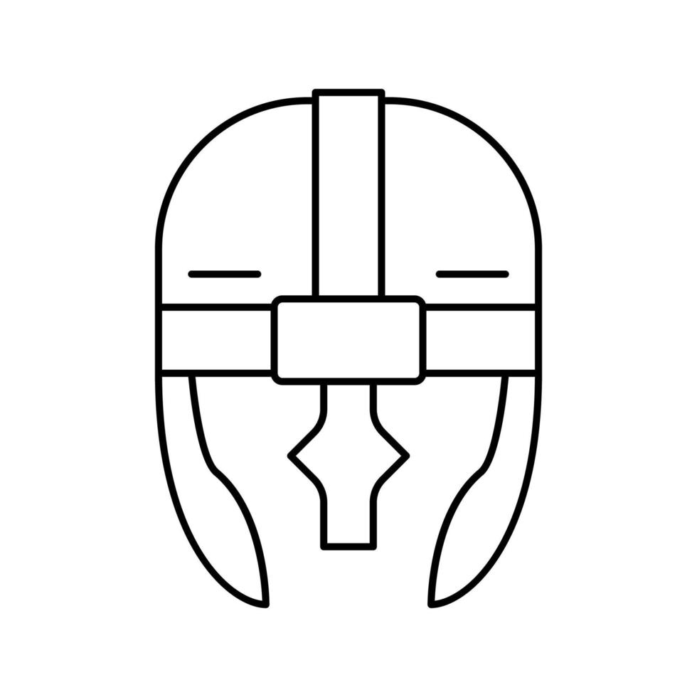 Helm Wikinger Soldat Symbol Leitung Vektor Illustration