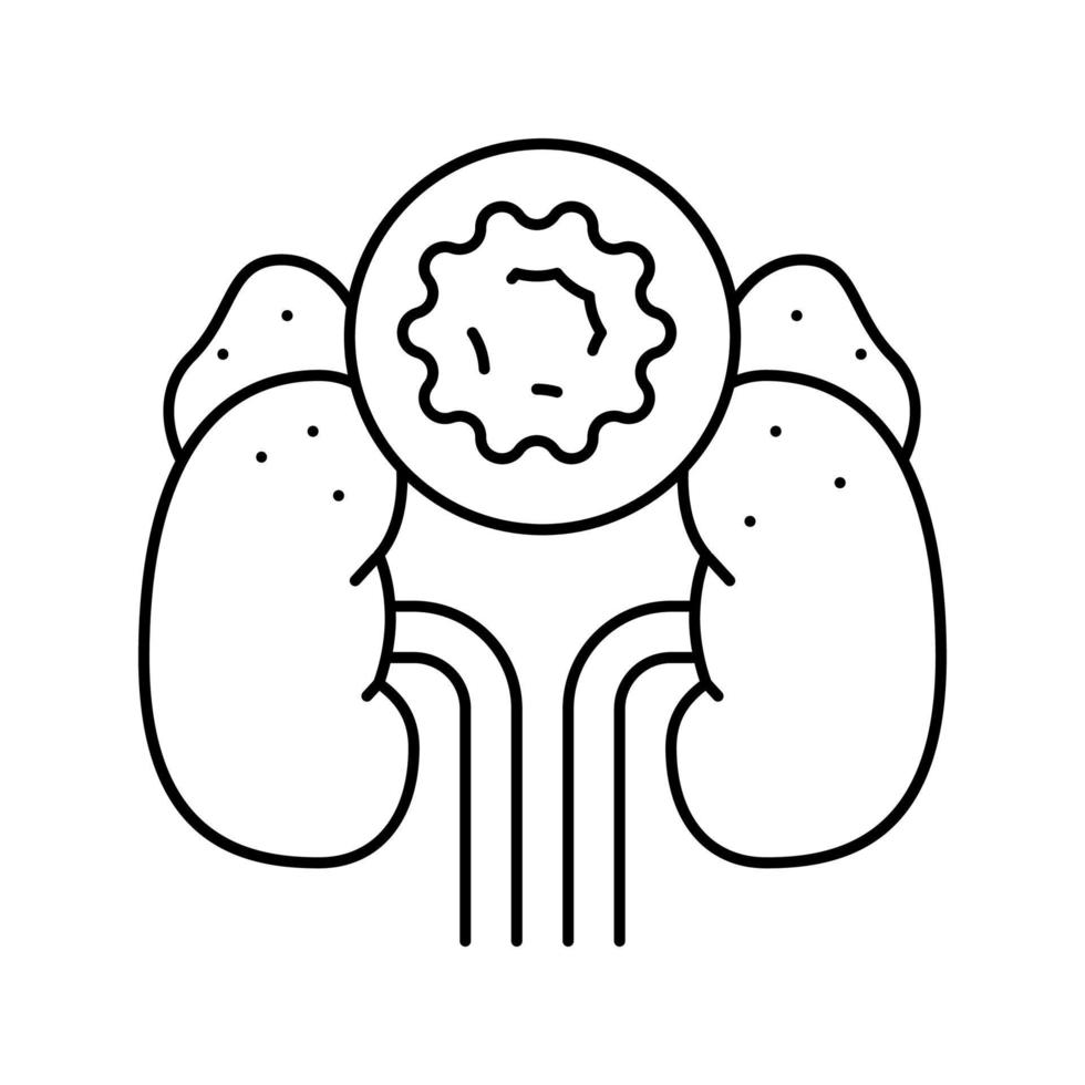 Cushing Cortisol-Syndrom Symbol Leitung Vektor Illustration